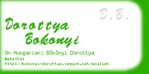 dorottya bokonyi business card